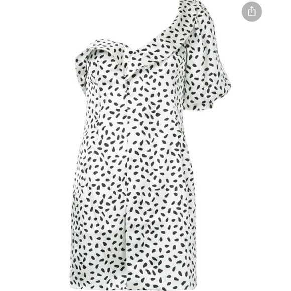 NWT Self Portrait One Shoulder Puff Sleeve Dress - Picture 4 of 4